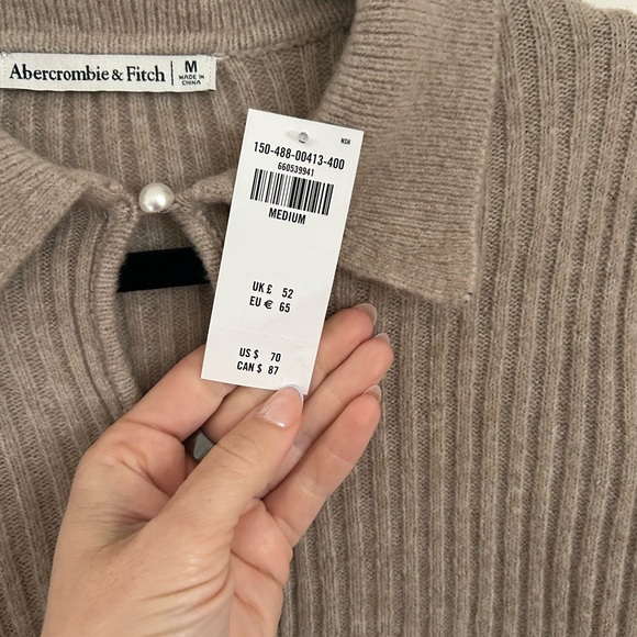 NWT Abercrombie & Fitch Pearl Button Collared Wool Blend Cardigan - Picture 6 of 8